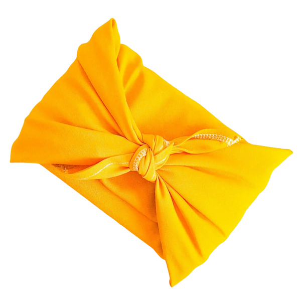 Furoshiki Fabric Wrapping Cloth made with Linen blend fabric. Mustard Yellow. 60cm square. Linen Tea Towel