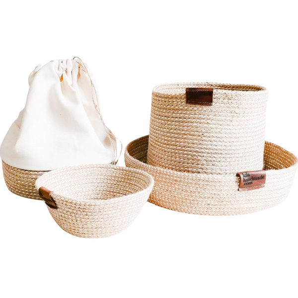 Jute Rope Utility Baskets/ Planters and bowls. Groups photo.