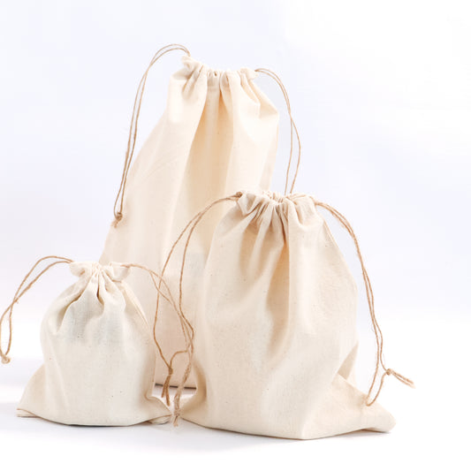 Reusable Cotton Drawstring Bag