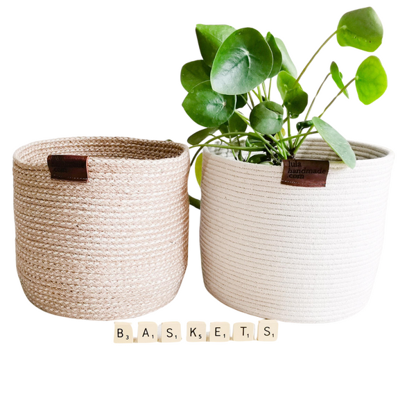 Jute and Cotton Rope Utility Baskets/ Planters. 
