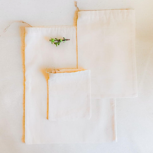Fabric Drawstring Bag | Cotton Natural